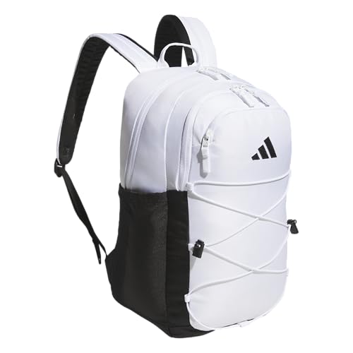 adidas Amplifier Backpack for Laptop, School and Gym, 28L, White/Black/Bungie, OSFA - color: White/Black/Bungie