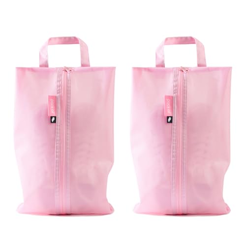 pack all Shoe Bag for Travel, Water-Resistant Shoe Pouch for Gym, Odor-Resistant Soccer Cleats Bag for Sport (Pink, 2-Pack) - color: Pink, style: 2 Pack