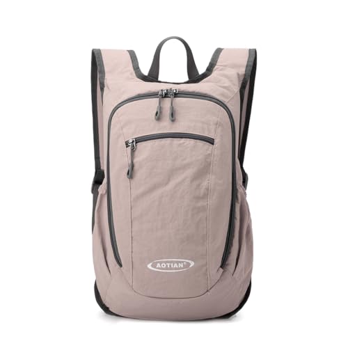 Daypack Unisex Casual Backpack With Large Capacity, Foldable, Lightweight, Durable Outdoor Hiking(Pink) - color: Pink