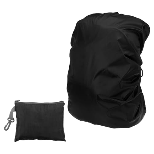 PATIKIL Waterproof Backpack Rain Cover, Oxford Cloth Backpack Cover Anti-Slip Cross Buckle Straps & Drawstring Bag for Hiking - color: Black, size: Medium