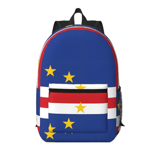 MZERSE Casual Travel Backpack Flag Of Cape Verde, Lightweight Commuter Daypack with Water Bottle Pocket, Laptop Backpack for Work, Gym and Outdoor Activities - color: Pattern (1110)
