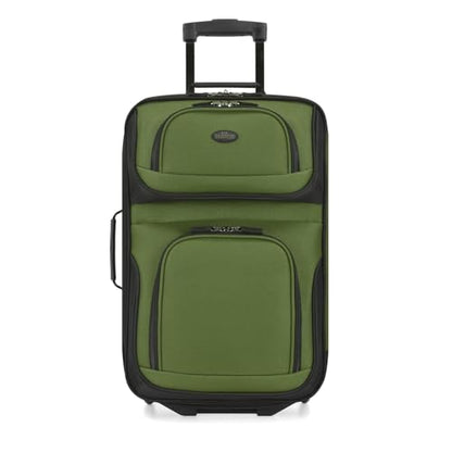 U.S. Traveler Rio Lightweight Softside Rolling Carry-on Suitcase, 2-Wheel Single, Green - color: Green, size: 21"