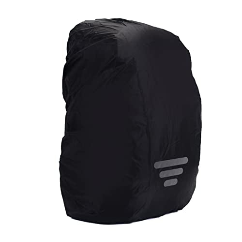 Black Reflective Oxford Cloth Backpack Rain Cover Lightweight for Hiking Fishing Traveling (XL (For 60-70L))