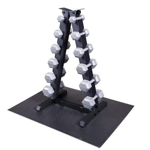 Body-Solid (GDR44B) Vertical Dumbbell Rack - Compact 6 Pair Hex Weight Stand for Home Gym - Heavy-Duty Steel Storage Rack