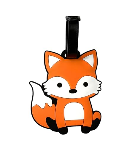 Cute Fox Silicone Luggage Tag Cartoon Animal Bag Tags for Travel Identify Suitcase Accessories Personalized Labels - color: Fox