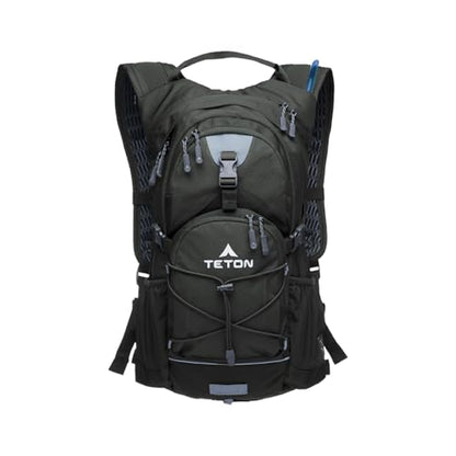 Teton Oasis/Trailrunner Hydration Backpack – Lightweight Water Pack with 2L/3L Bladder for Hiking, Running, Cycling, Biking 18L/22L Sizes – Sewn-in Rain Cover – Fits Men and Women - color: Onyx, size: 22 Liters