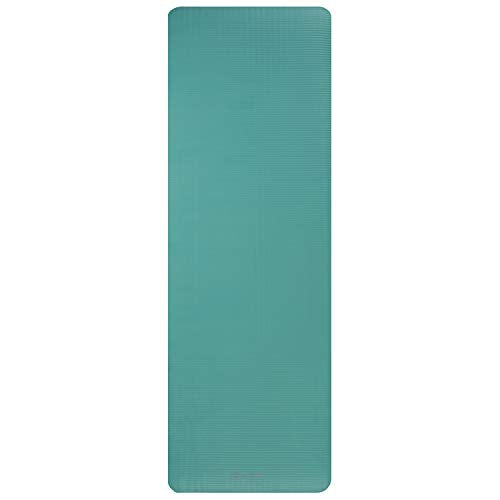 Gaiam Yoga Mat, Pilates & Exercise Mat, Thick Mat 2/5" (10mm) Workout Mat with Easy-Cinch Carrying Strap for Home & Gym Workouts - color: Teal