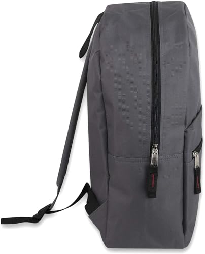 Trail maker 24 Pack- Classic 17 Inch Backpacks in Bulk Wholesale Back Packs for Boys and Girls (Gray) - color: Gray