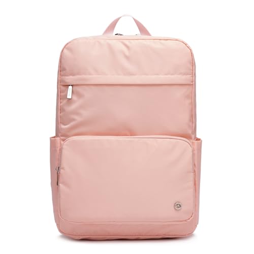 Lightweight Nylon Backpack for Women Men, 15.6 Inch Ladies backpacks Laptop Casual Daypack for Work Travel Pink - color: Pink