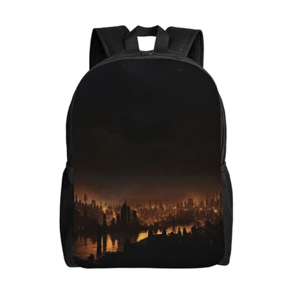 Travel Backpack City in the dark Lightweight Daypack 15 inch Laptop Bag Casual Work Bag for Business Hiking