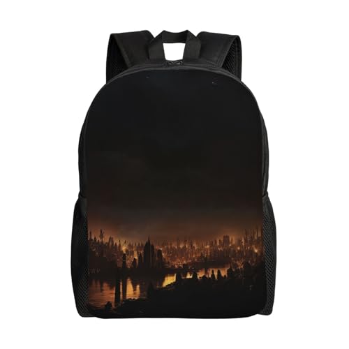 Travel Backpack City in the dark Lightweight Daypack 15 inch Laptop Bag Casual Work Bag for Business Hiking