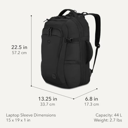 SwissGear Hybrid 45L Travel Backpack, Fits 17 inch Laptop, Men's and Women's, Black - color: Black, size: 45L