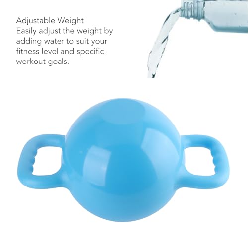 Chrees Adjustable Water Fillable Massage Kettlebell With Dual Ergonomic Handles, Multifunctional Convertible Dumbbell Kettlebell For Buttocks Lifting Full Body Home Gym Strength Training Blue