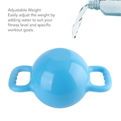 Chrees Adjustable Water Fillable Massage Kettlebell With Dual Ergonomic Handles, Multifunctional Convertible Dumbbell Kettlebell For Buttocks Lifting Full Body Home Gym Strength Training Blue