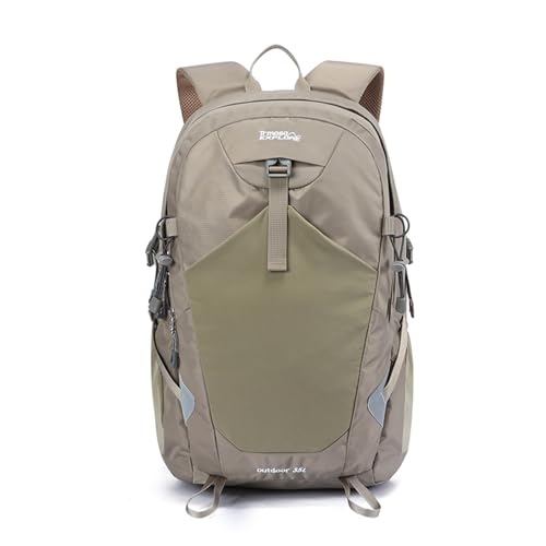 35L Hiking Backpack Waterproof Rucksack Large Lightweight Daypack with Reflective Strip Durable Nylon Backpack for Women Men Camping Climbing Travel Outdoor Sports Khaki - color: Khaki