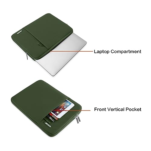 MOSISO Laptop Case 13 inch, Laptop Sleeve Compatible with MacBook Neo/Air/Pro 13 inch with A18/M5/M4/M3/M2/M1 Chip 2026-2016, Polyester Vertical Computer Sleeve Bag with Pocket, Army Green - color: Army Green, size: 13 inch