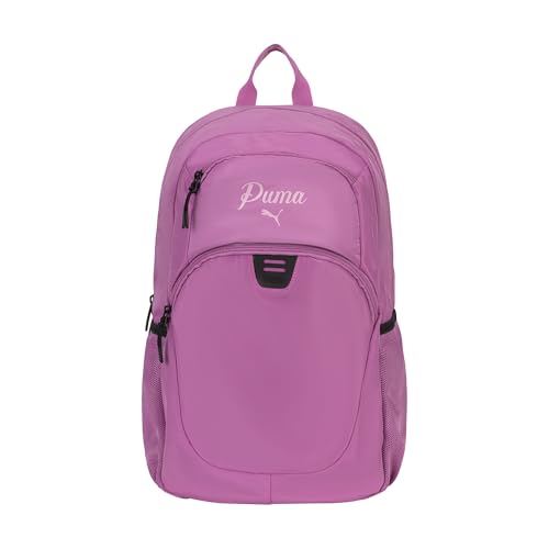 PUMA Women's Poppy Backpack in Memory Cloth with Laptop Sleeve, Luggage Strap & Water Bottle Pockets, Mauve Pop, One Size - color: Mauve Pop, style: Poppy Backpack in Memory Cloth With Laptop Sleeve, Luggage Strap & Water Bottle Pockets