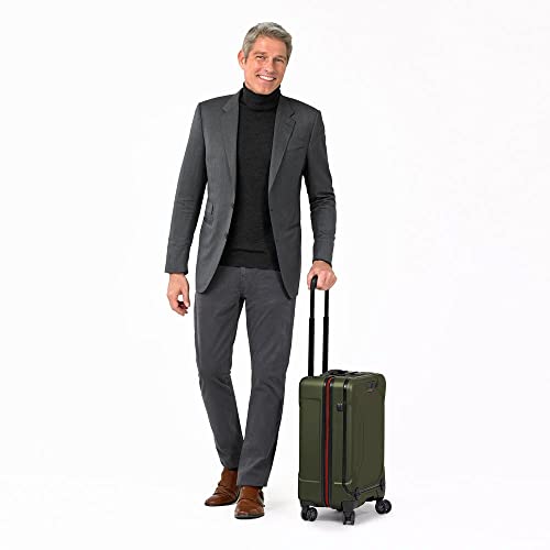 Briggs & Riley 22 Inch Carry-On Luggage with Wheels - Small Rolling Hard Shell Heavy Duty Suitcase with Front Laptop Compartment - 360 Spinner Wheels - Torq Collection - Hunter Green - color: Hunter, size: 22'"
