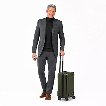 Briggs & Riley 22 Inch Carry-On Luggage with Wheels - Small Rolling Hard Shell Heavy Duty Suitcase with Front Laptop Compartment - 360 Spinner Wheels - Torq Collection - Hunter Green - color: Hunter, size: 22'"