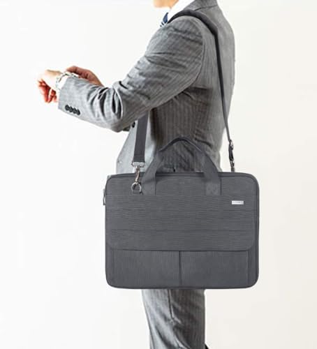 LANDICI Laptop Bag Carrying Case 15.6 Inch with Shoulder Strap, Slim Waterproof Computer Sleeve Cover Compatible with MacBook Pro 15/16, 15-16 Inch HP Acer Dell Lenovo ASUS Laptop, Grey - color: Grey, size: 14-15.6 Inch