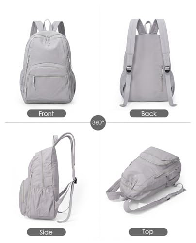 Backpack for Women, Work College Laptop Backpack, Lightweight Travel Backpack Purse, Casual Daypack Bag (Grey) - color: Grey