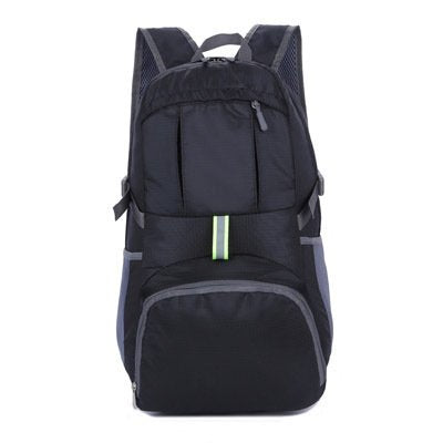 Foldable Waterproof Backpack For Outdoor Sports Travel Inside Wet Clothes Compartment Packable For Multiple (Black) - color: Black
