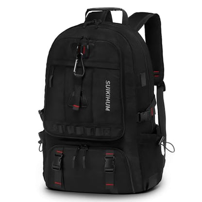 Travel Backpack 45L TSA Approved Carry on Backpack with Shoe Compartment & Wet/Dry Separation, Laptop Bag Fits 18.4 Inch Computer, Water Resistant Backpack for Men Women, Black - color: Expandable Black