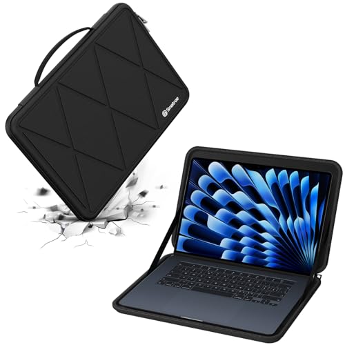 Smatree Hard EVA Protective Sleeve Case Compatible for 15.3 inch Apple MacBook Air 15 M5 2026/M4 2025/M3 Chip 2024/ M2 Chip 2023,MacBook Air A3114/A2941 Laptop and Anti-Shock Bag, Case(X8266) - color: X Series-Black, size: For 15.3 inch Apple MacBook Air(