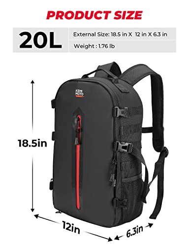 KEMIMOTO Motorcycle Helmet Backpack, 20L Storage Bag with Expandable Hidden Net for Full Face Helmet, Riding & Daily Commute Gift for Men - size: 20L