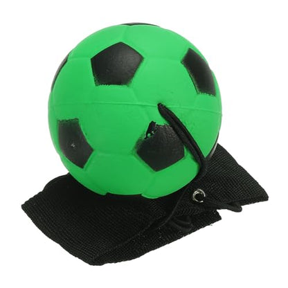 1pc Green Soccer Ball Wrist Return Ball - Adjustable Bounce Back with String, Rubber Elastic Rebound Finger Exercise Toy Activity