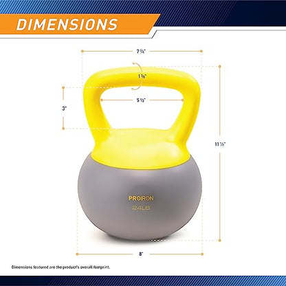 PROIRON Soft Kettlebell 8lb, 16lb, 24lb, 32lb Kettlebells with Iron Sand, Non-Slip Handle, Kettle Weights for Fitness, Exercise, Workout, Home Gym, Strength Training, Bodybuilding Weightlifting - style: 24 lbs