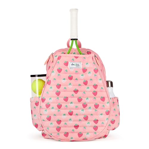 Ame & Lulu Little Love Tennis Backpack - color: Strawberry Puffer