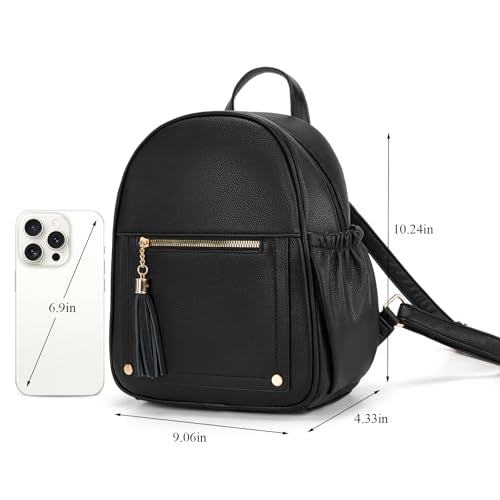Montana West Mini Backpack Purse for Women Anti Theft Backpacks with Secured Zipper and Tassel - color: *Mini Black