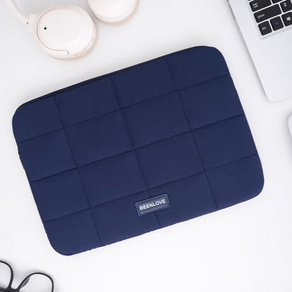 Puffy Laptop Sleeve 15-16 Inch Matte Navy, Waterproof Carrying Case Bag for Women, Fluffy Computer 15.6 HP Case, Compatible with MacBook Pro 16 Inch, MacBook Air M2 M1, Asus/Dell XPS/Lenovo - color: Matte Navy, size: 15-16 inch