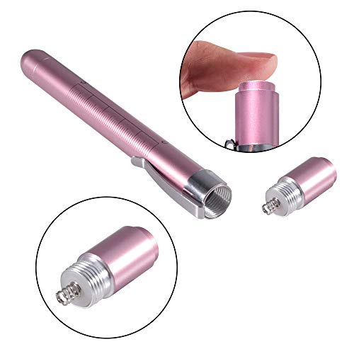 Aokin Medical Pen Light for Nurse Doctor, Reusable LED Medical Penlight Flashlight with Pupil Gauge and Ruler, White Light, Rose Gold - color: Rose Gold