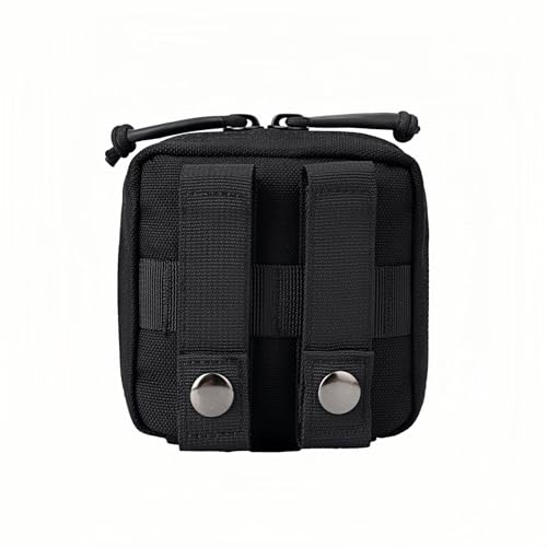 Small MED Kits Holder Duty Belt Gloves Pouch MOLLE Tactical Vest Nasal Spray Case Compact IFAK Carrier Backpack Wallet Cards Knife Gadgets Mini EDC Organizer Bag w/Removeable Clear ID Pocket - color: Black