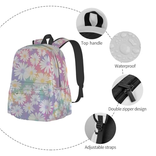 cfpolar 17 Inch Backpack Cute Daisy Flower Laptop Bag Shoulder Bag School Bookbag Casual Daypack For Boys Girls,A-10 - color: D-10