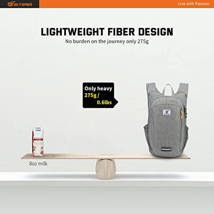 SKYSPER Small Daypack 10L/15L/20L Hiking Backpack Packable Lightweight Travel Day Pack for Women Men - color: Grey, size: 10l
