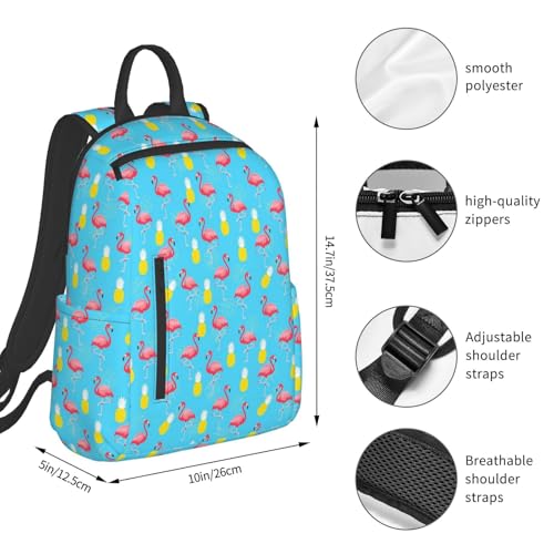 Travel Daypack Flamingo Pineapple Mint Green, Quick-Access Pocket, Side Bottle Holder, for Active Adults - color: Picture (1190)