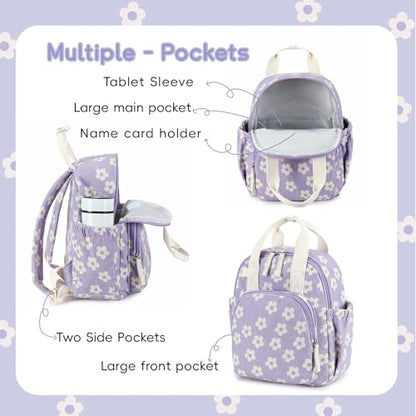 Bluboon Toddler Backpack for Girls Boys 2-4 Cute 12" Preschool Kindergarten Backpacks Kids Daycare Bags School Travel (Flower-purple, Age 2-4 (12" H not Fit A4 Folder)) - color: Flower-purple, size: Age 2-4 (12" H not Fit A4 Folder)