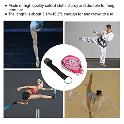 Yoga Stretching Strap, Yoga Strap for Flexibility and Balance, 3.1m Oxford Cloth Leg Stretcher with Foam - Covered Snap Ring, for Dance Gymnastics Physical Therapy and - color: Red