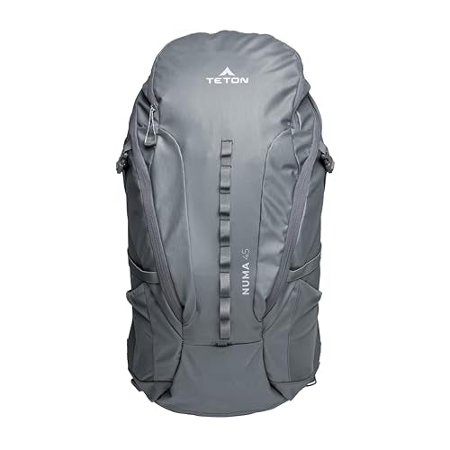 Teton 45L Numa backpack, durable and ready for hiking, camping or backpacking. Perfect lightweight travel bag with more room than you think, Granite - color: Granite, size: 45 Liters