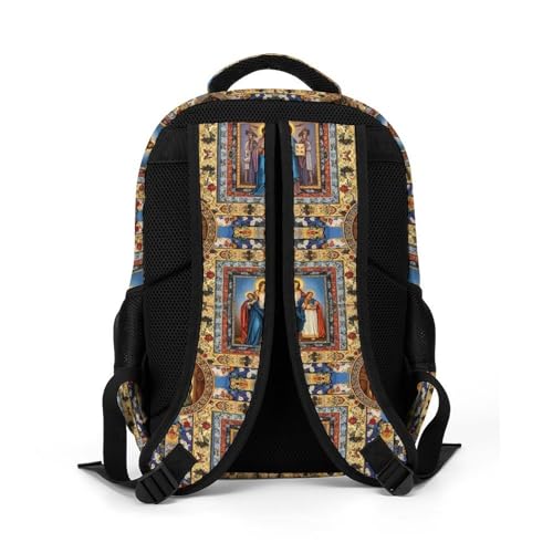 Laptop Backpack Catholic Saints Images, Work Backpack with Breathable Shoulder Straps for Office Commute - color: Pattern (323)