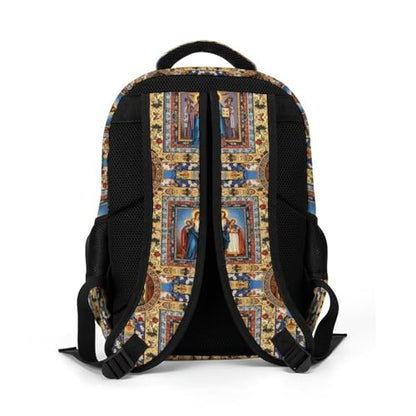 Laptop Backpack Catholic Saints Images, Work Backpack with Breathable Shoulder Straps for Office Commute - color: Pattern (323)