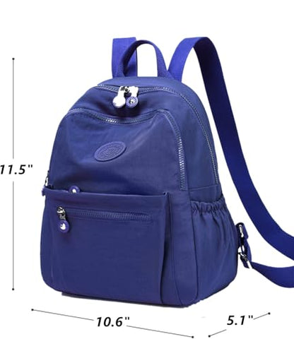 Backpack Purse for Women Ladies Nylon Bag Casual Daypack Travel Shopping Pack (A Style Dark Blue) - color: A Style Dark Blue