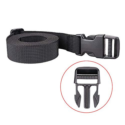 MAGARROW 78" x 1" Strap Buckle Packing Straps Adjustable 1-Inch Belt - color: Black 6.5 feet Long (4-PCS)