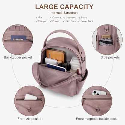 KITEVIUN Mini Backpack Purse for Women Fashion Cute Small Travel Backpacks Daypacks Shoulder Handbag - color: 01-purple