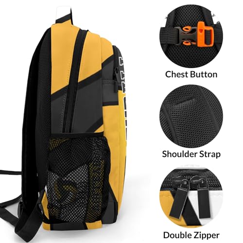 Volleyball Yellow Black White Shoulders Backpacks Casual Daypacks for Women Men Sports Party - color: Muilti 18