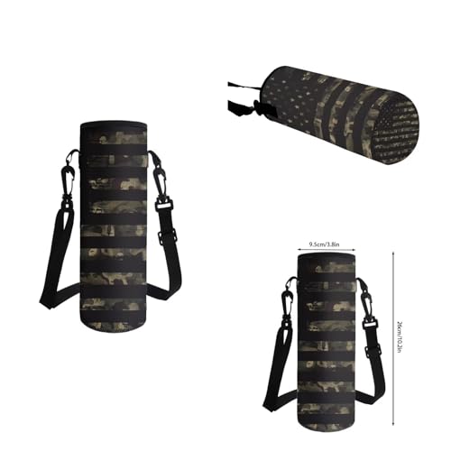 Camo American Flag Backpack for Boys Kids Backpack with Lunch Box Water Bottle Bag and Pencil Holder Pouch 4Pcs Set 17" Bookbag with Large Front Pocket for School Sturdy Elementary School Bag - color: Camo American Flag