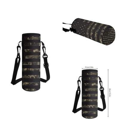 Camo American Flag Backpack for Boys Kids Backpack with Lunch Box Water Bottle Bag and Pencil Holder Pouch 4Pcs Set 17" Bookbag with Large Front Pocket for School Sturdy Elementary School Bag - color: Camo American Flag